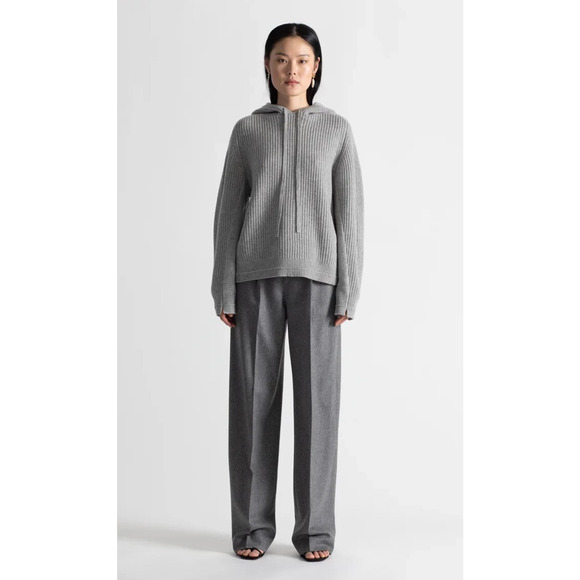 MARIA McMANUS thick cashmere-blend "fisherman rib hoodie" goop sweater $1,050 s - Picture 12 of 16